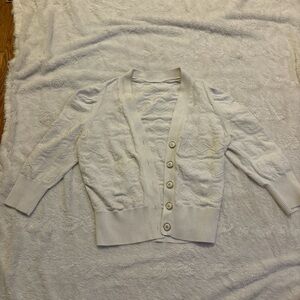 CHANEL Cream Button-Up Cardigan